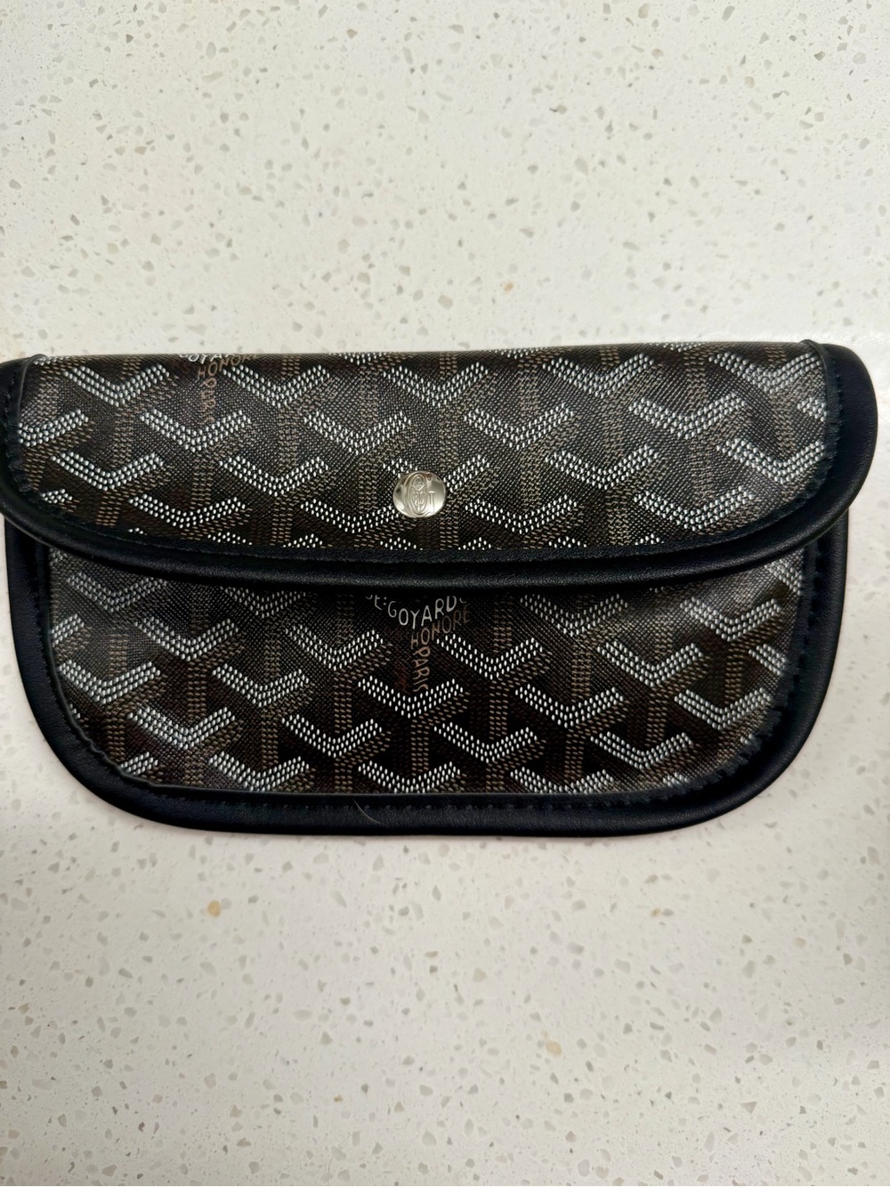 Designer-Inspired Black Patterned Women's Clutch Wallet
